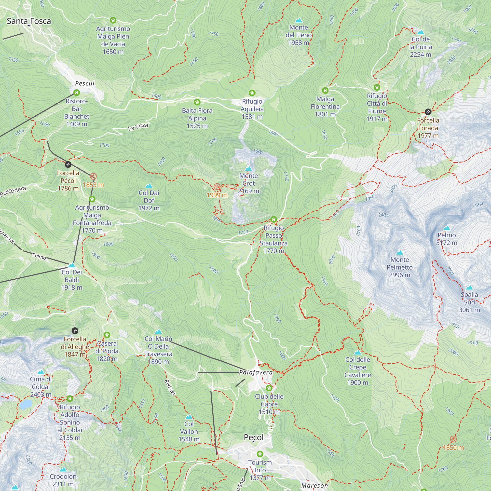 Malga Staulanza map