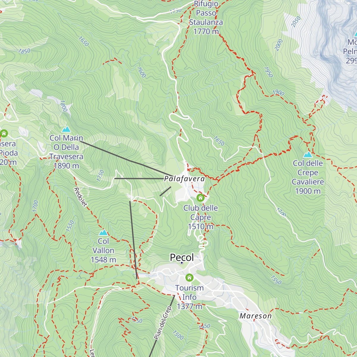 Rifugio Palafavera map