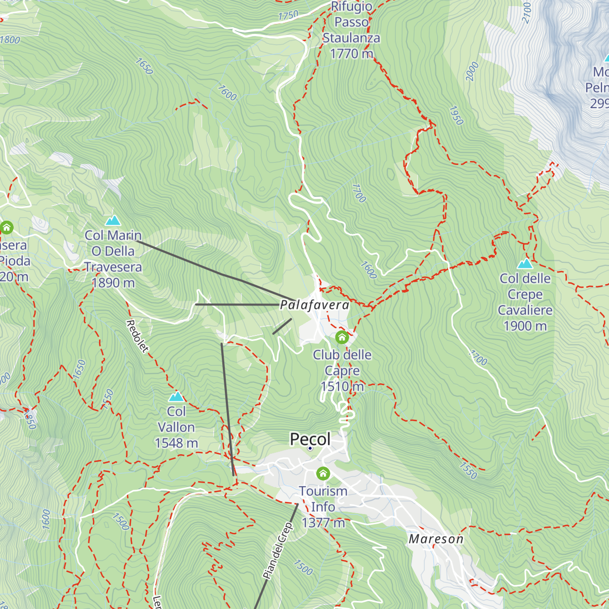 Rifugio Palafavera map