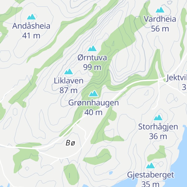 Map of Grønnhaugen