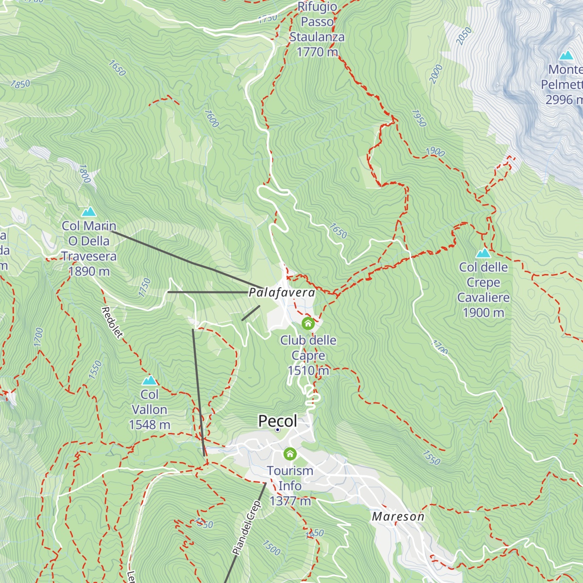 Rifugio Monte Pelmo map