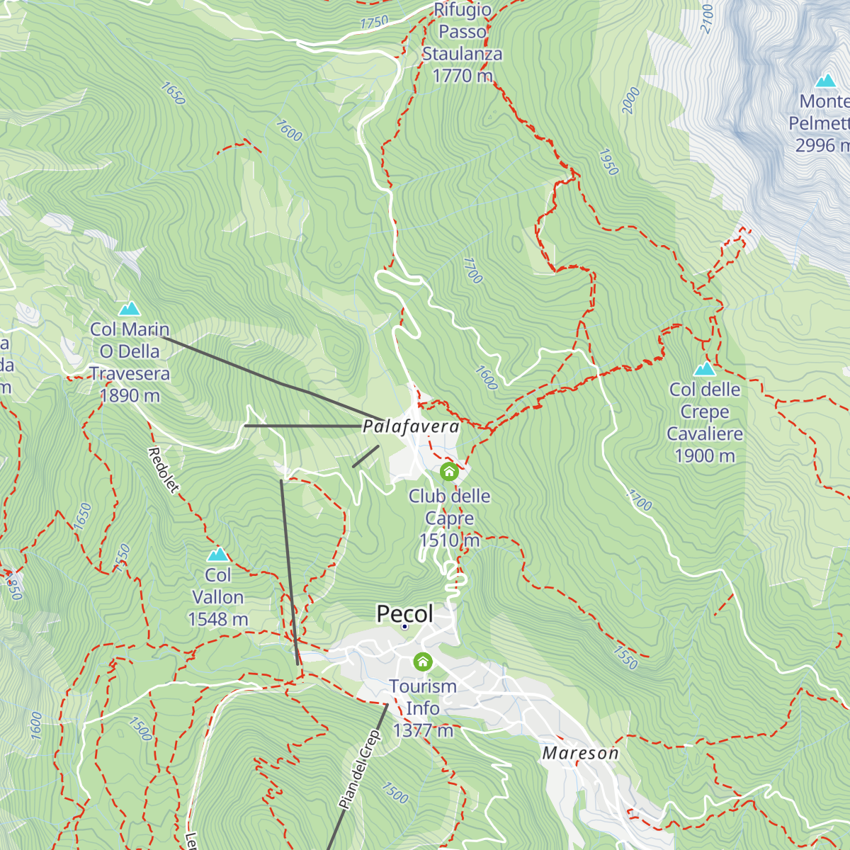 Rifugio Monte Pelmo map