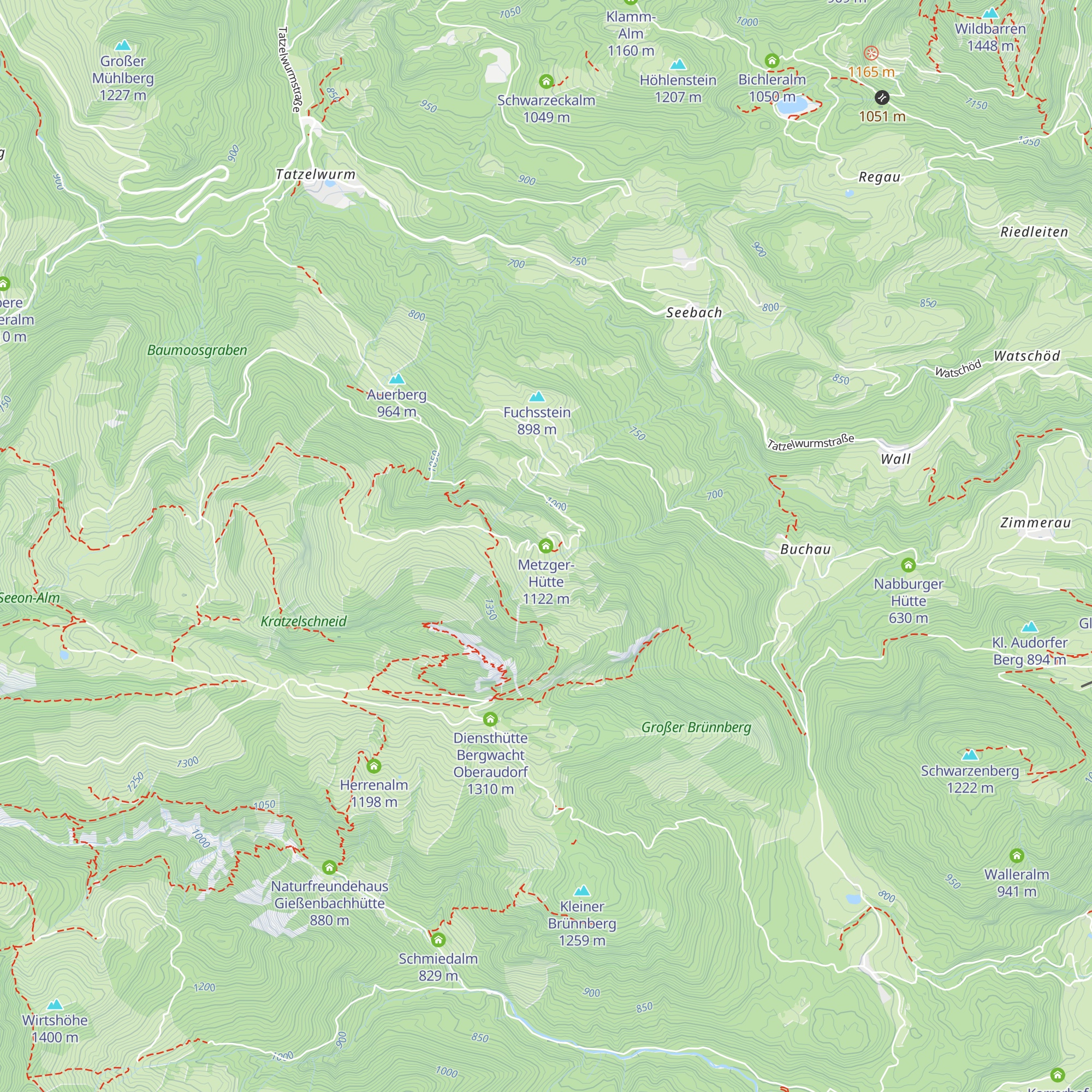 Metzger-Hütte map