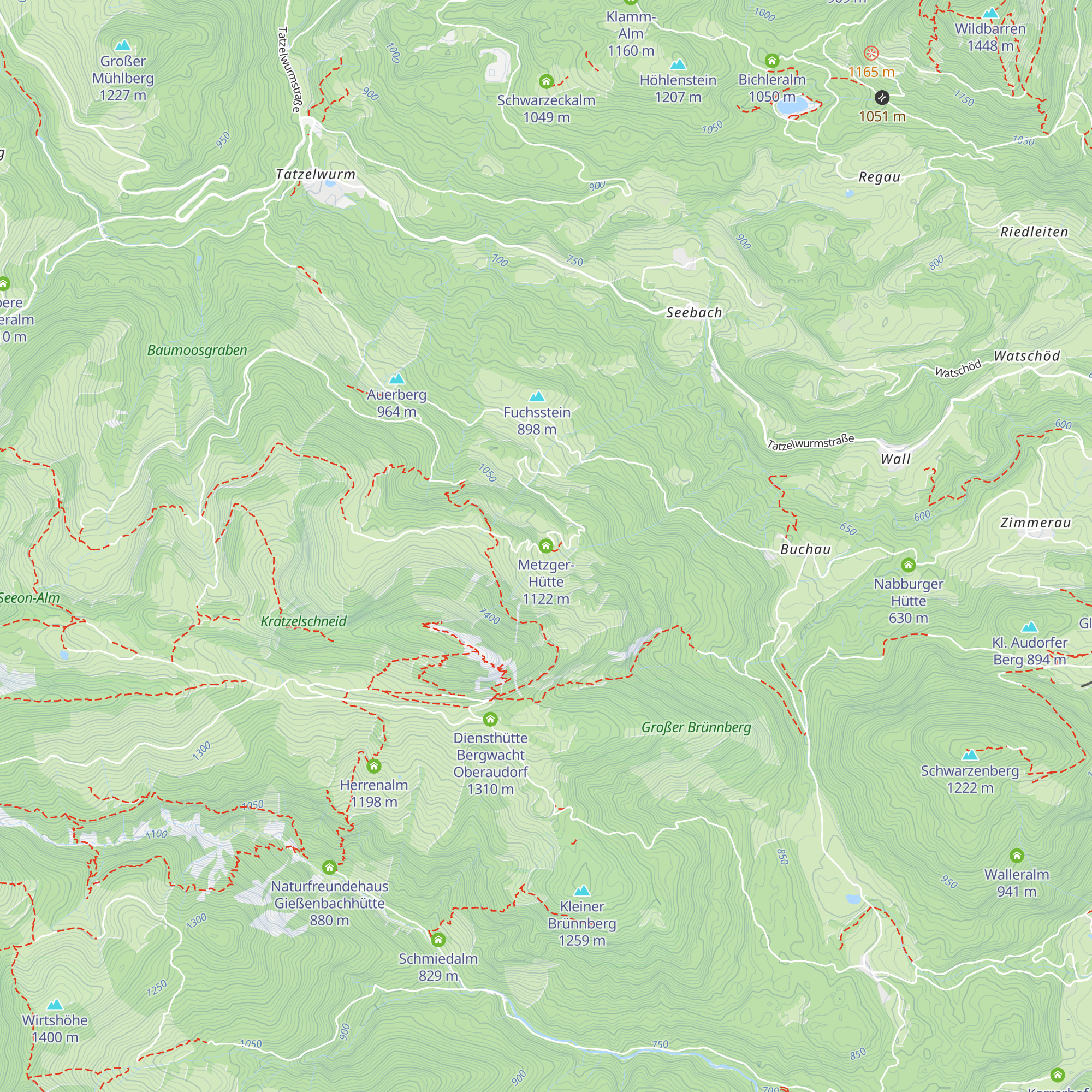 Metzger-Hütte map