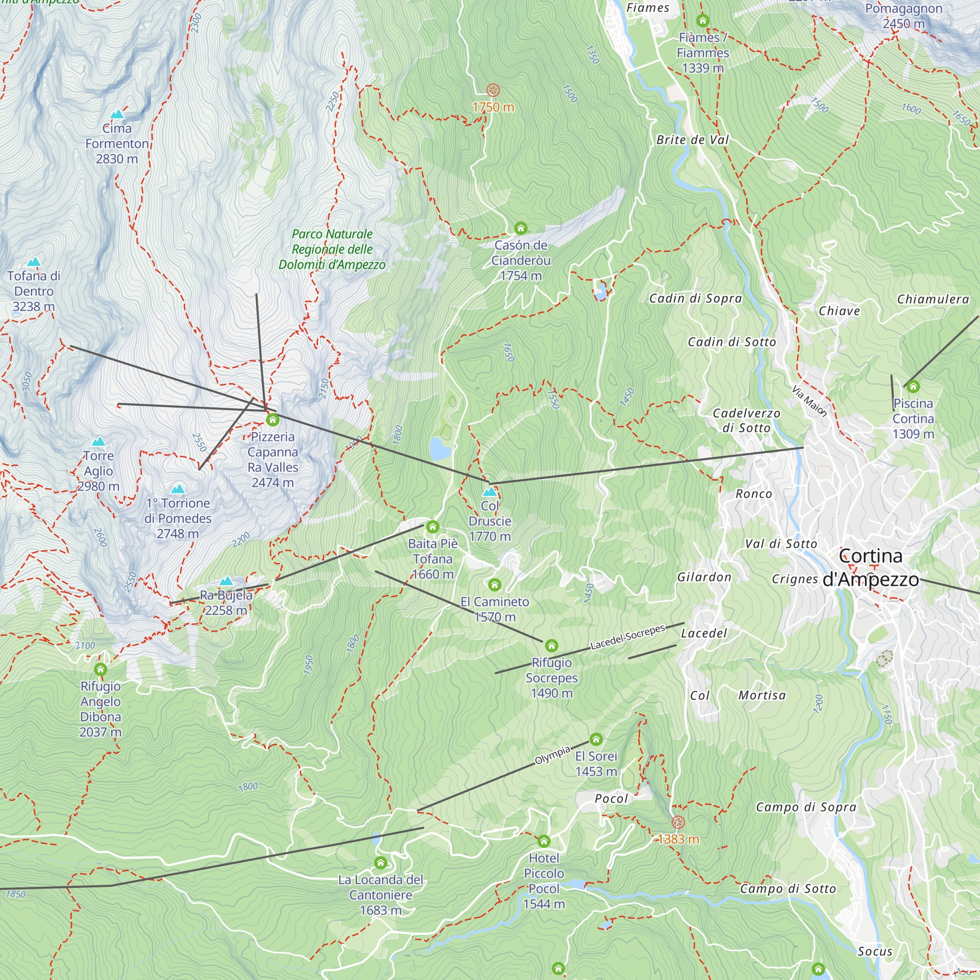 Col Drusciè map