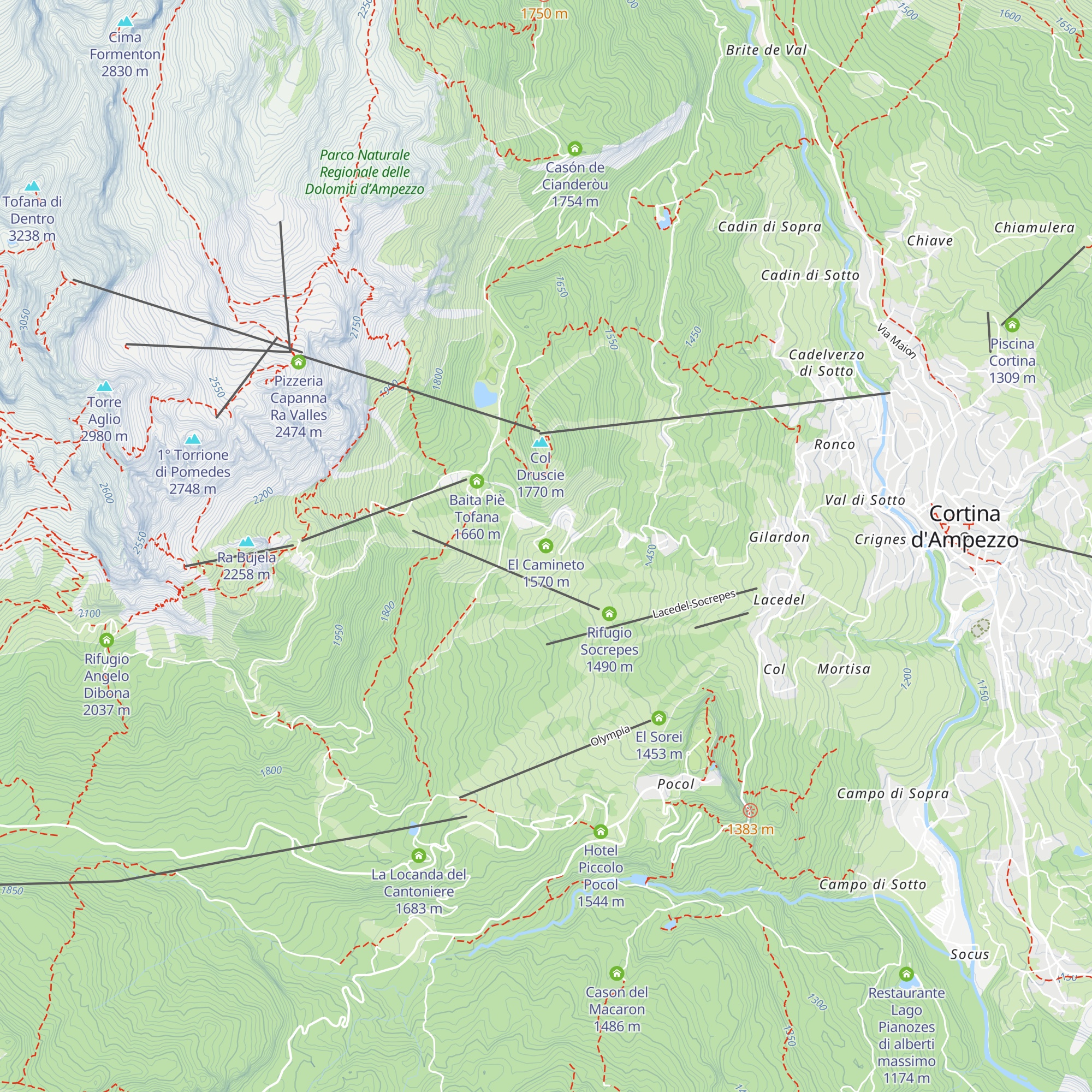 El Camineto map