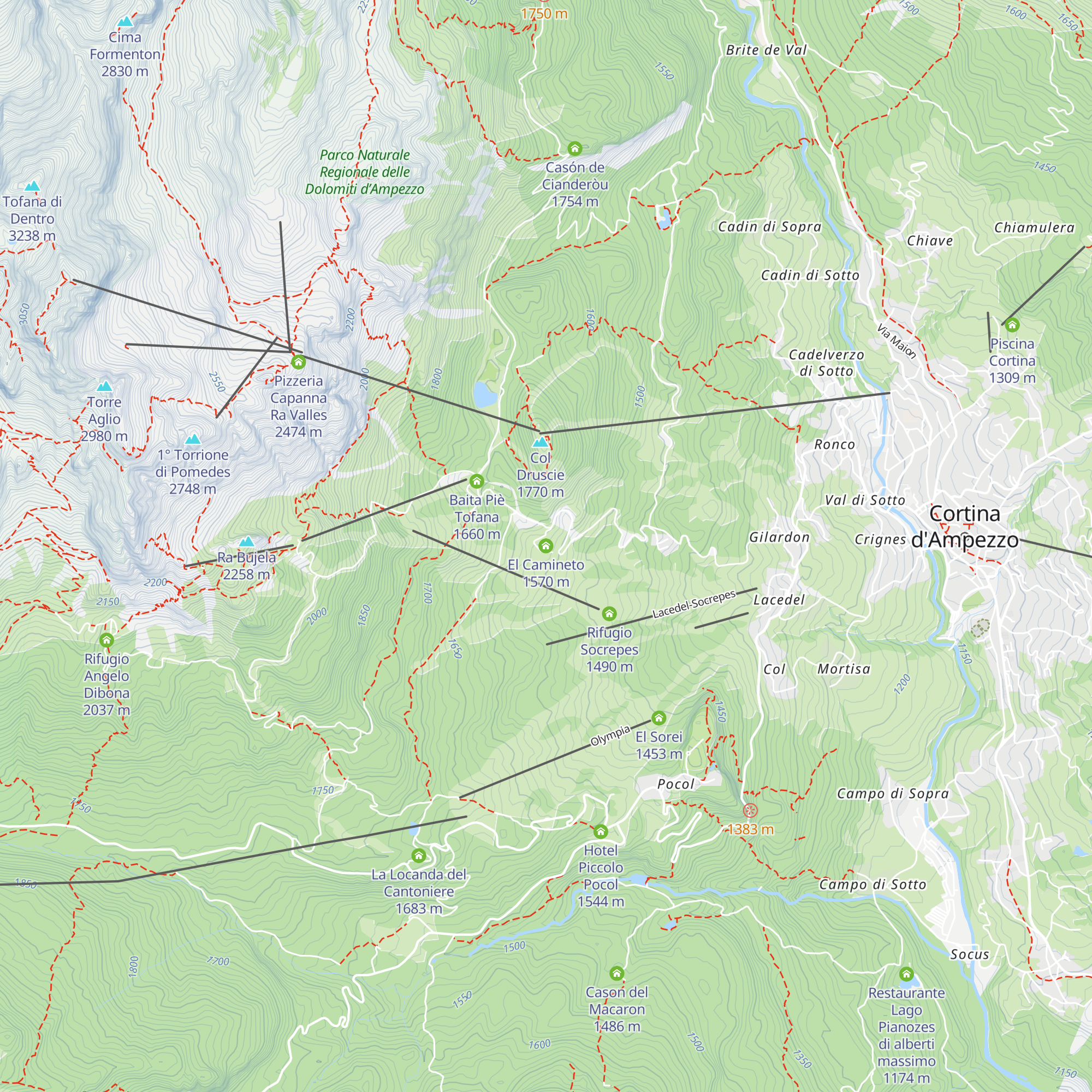El Camineto map