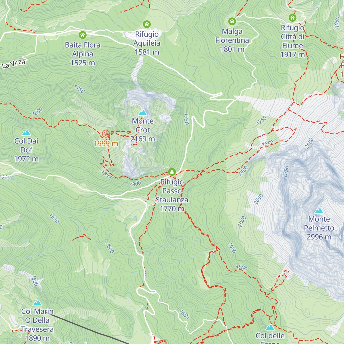 Rifugio Passo Staulanza map