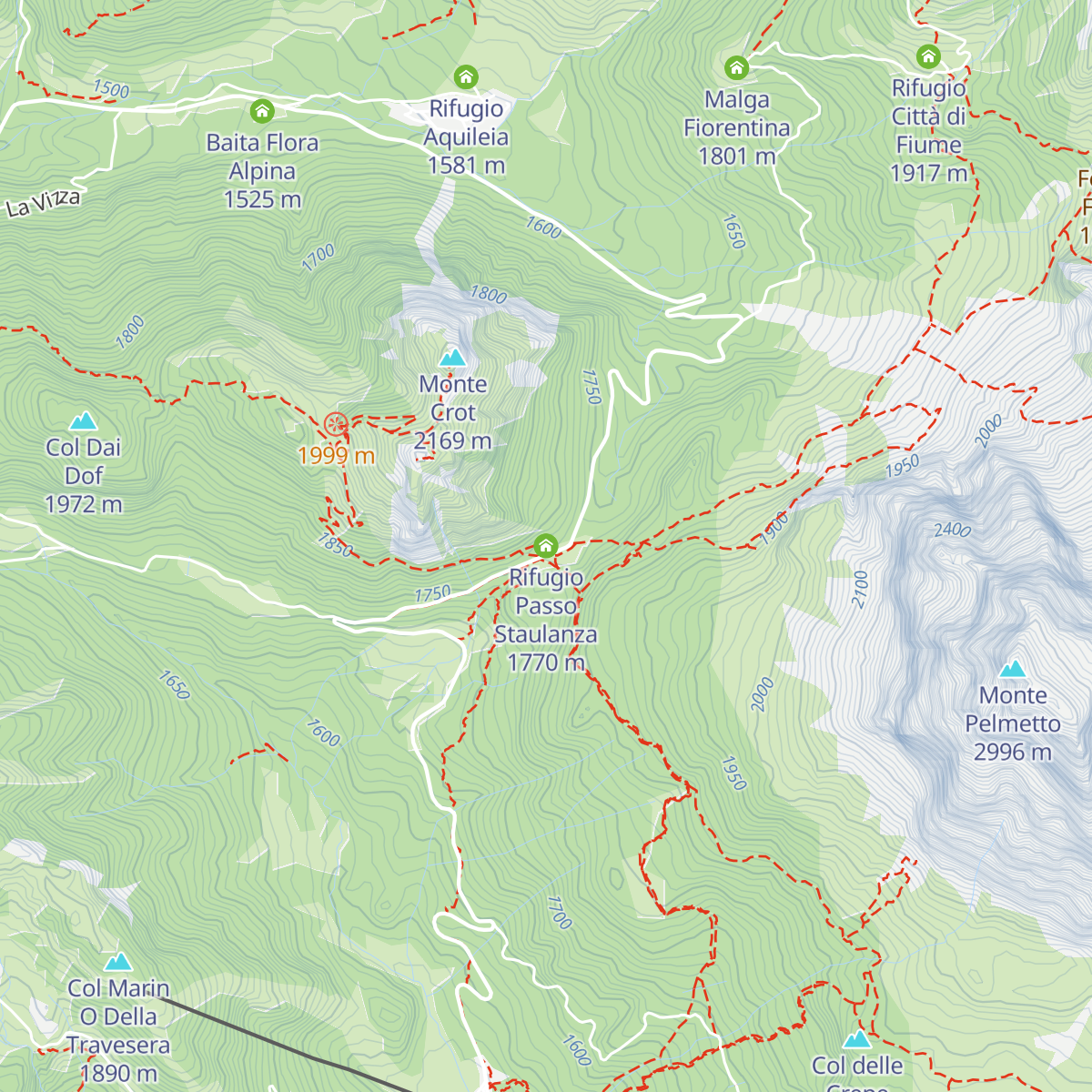 Rifugio Passo Staulanza map