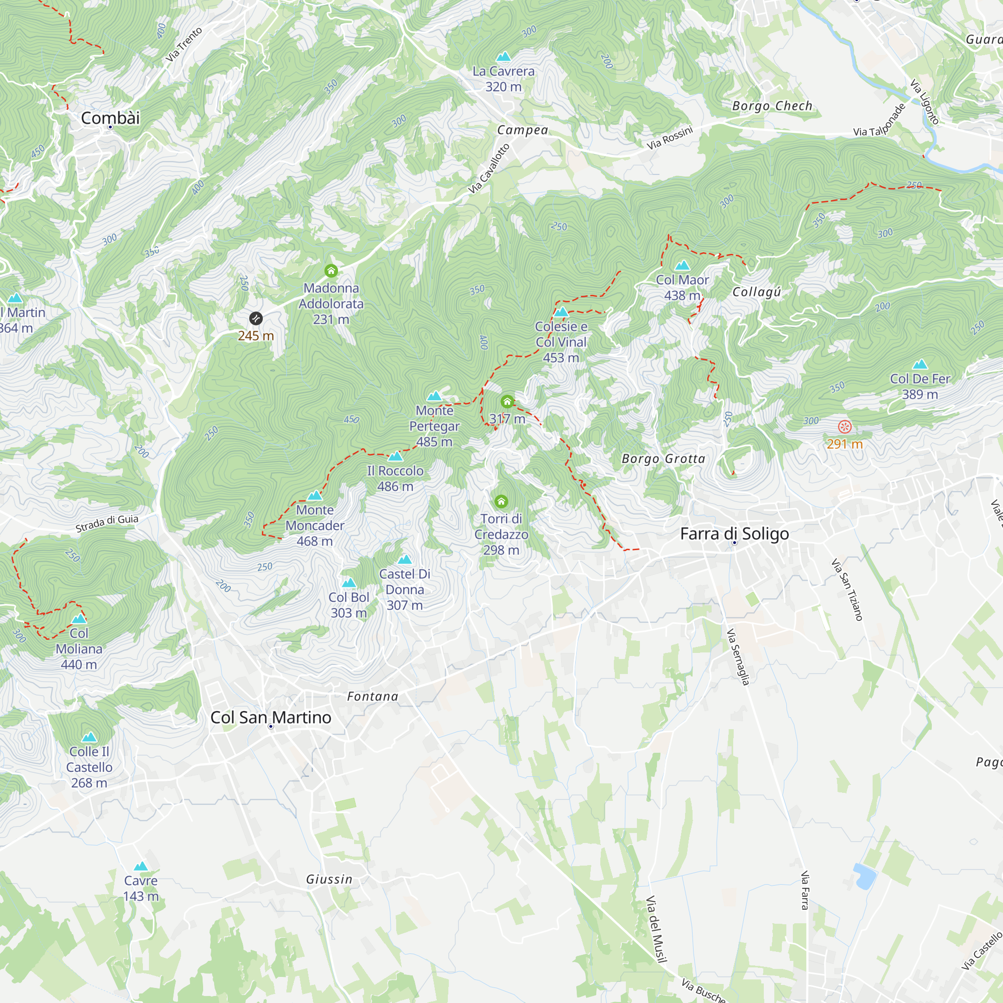 Torri di Credazzo map