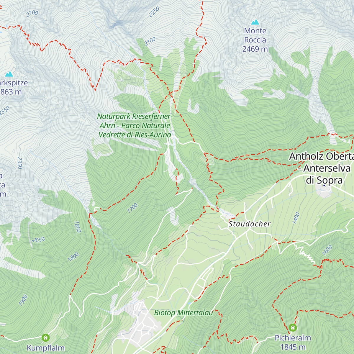 Berger Alm - Malga Berger map