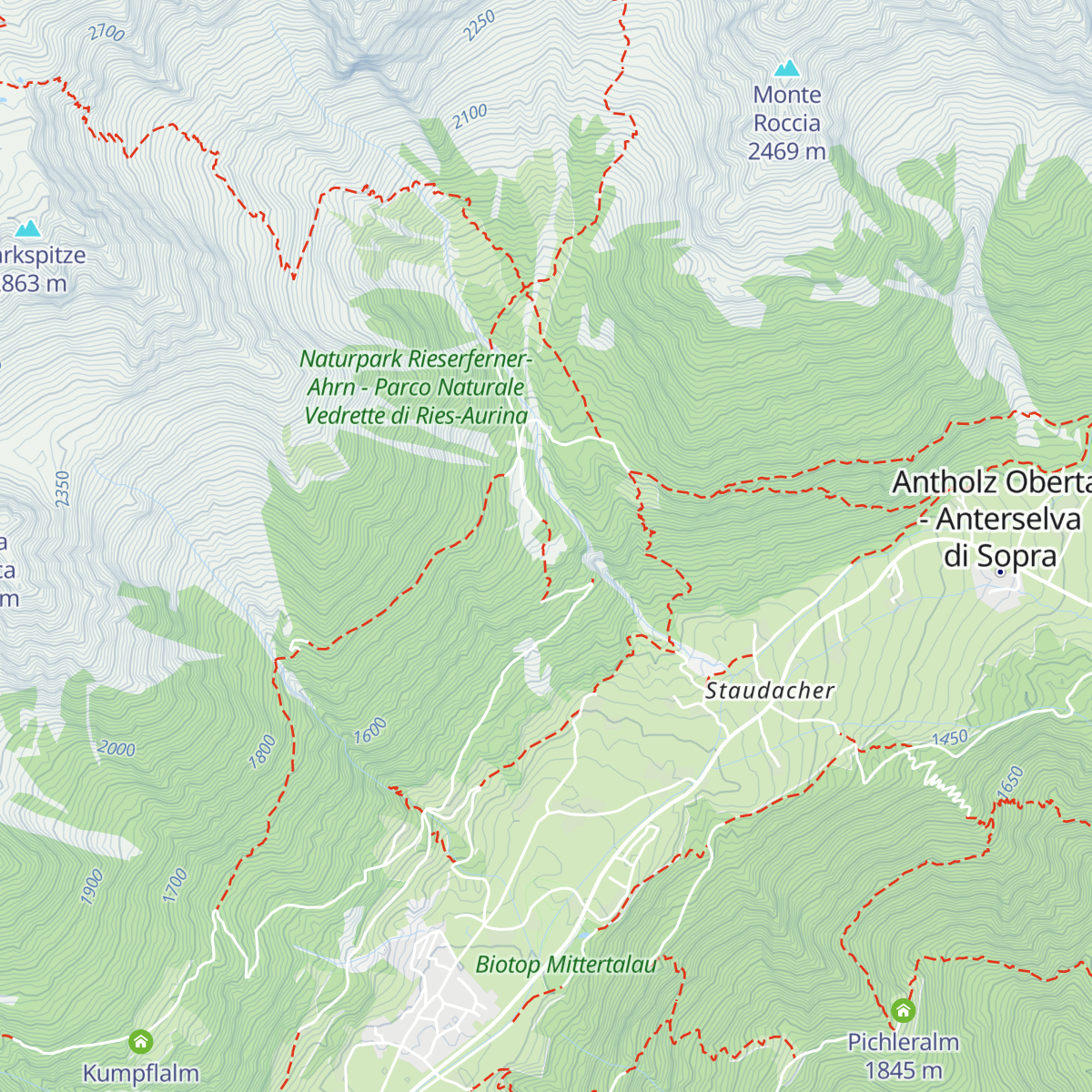 Berger Alm - Malga Berger map
