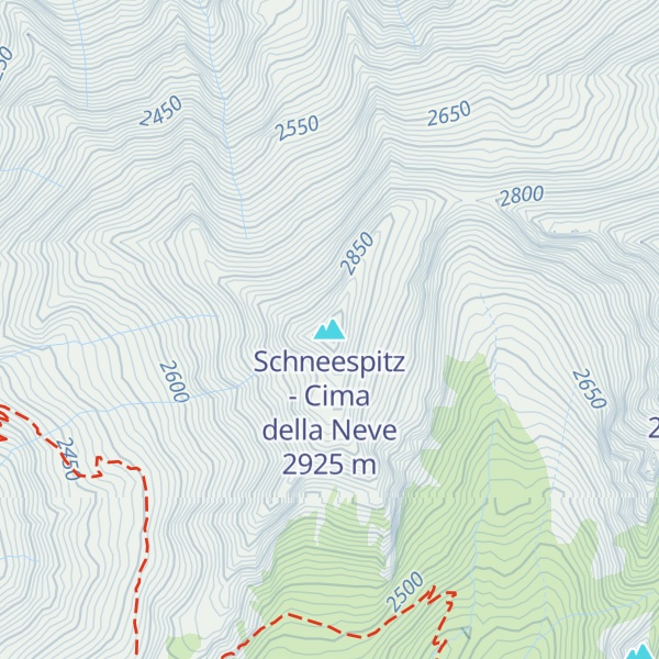 Map of Schneespitz - Cima della Neve