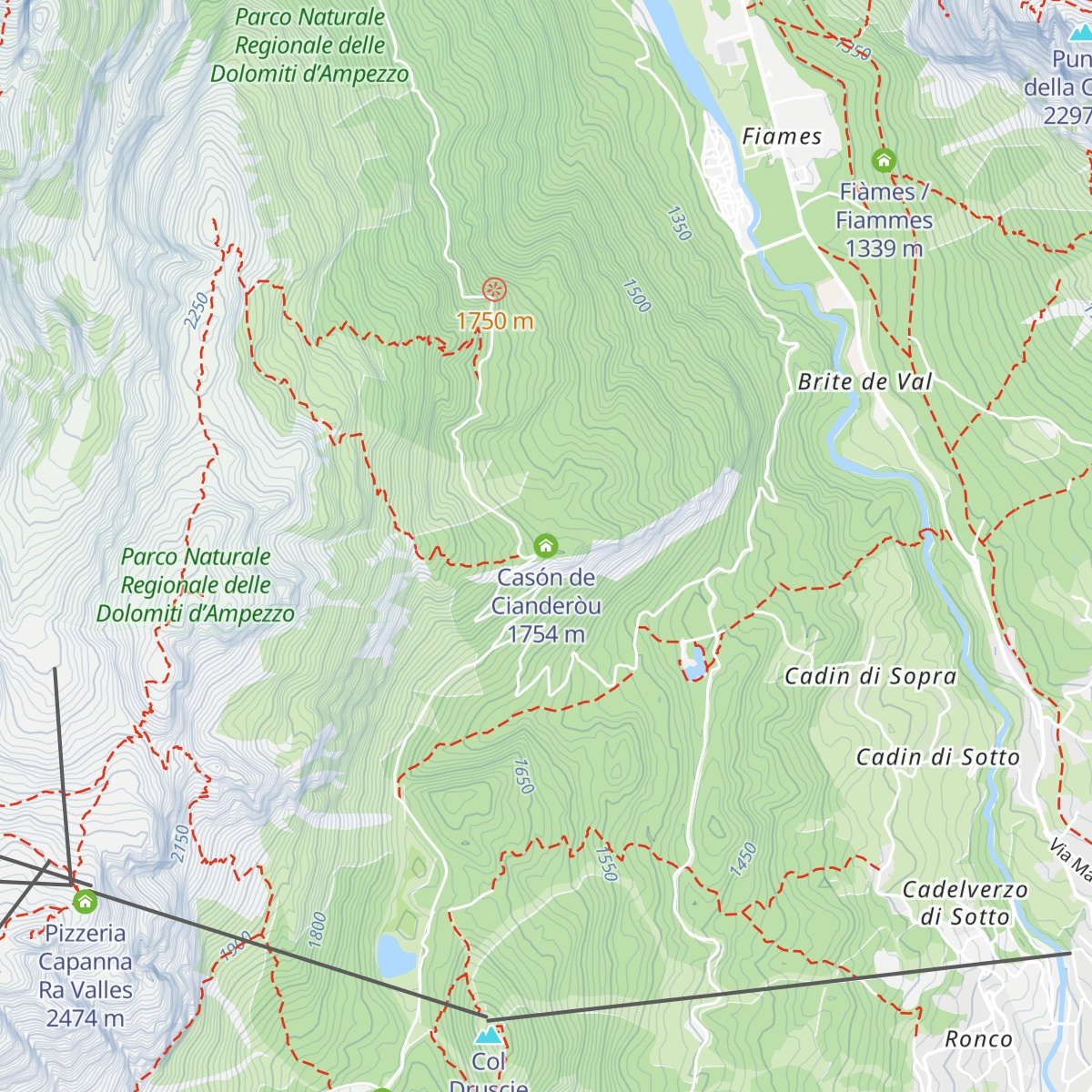 Casón de Cianderòu map