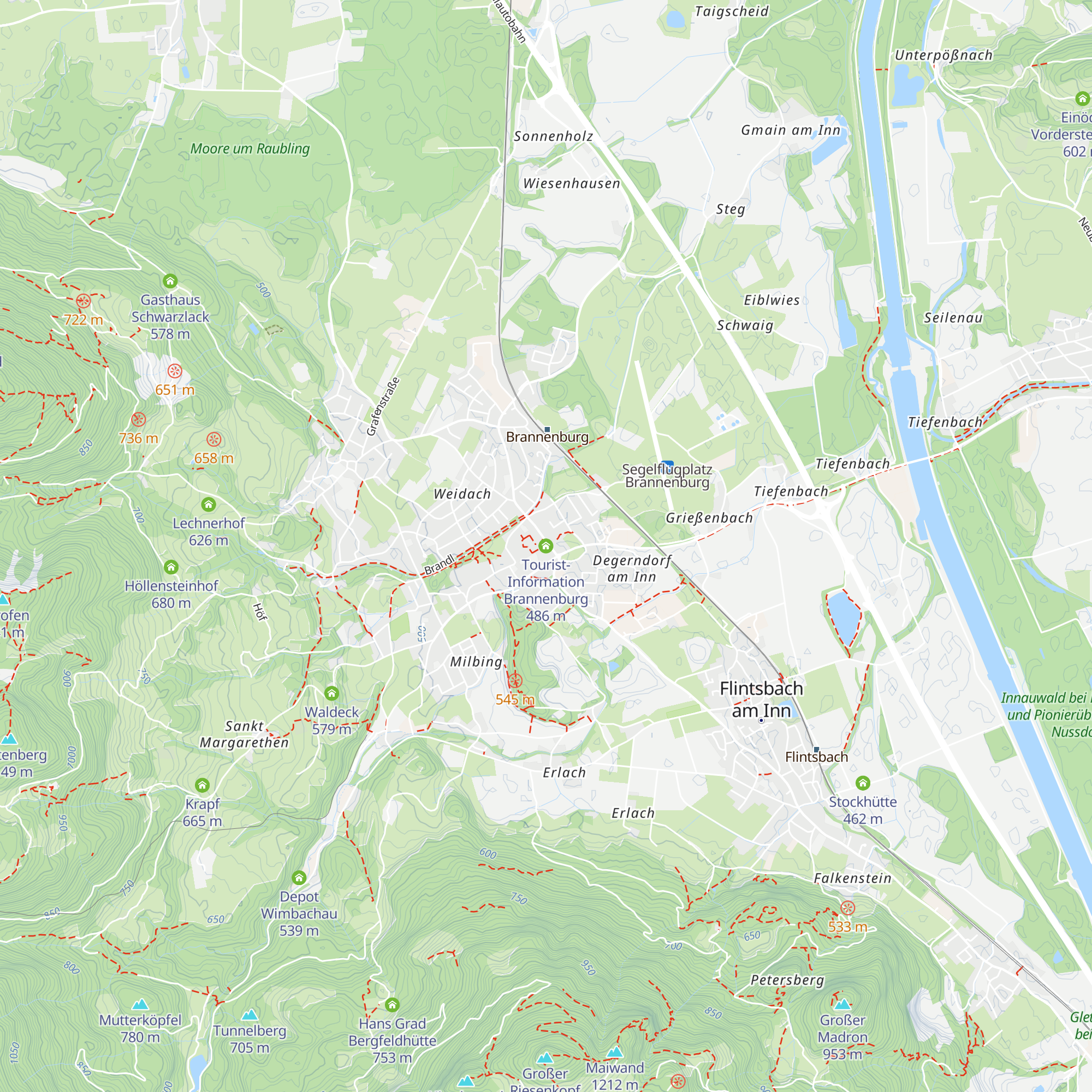 Tourist-Information Brannenburg map