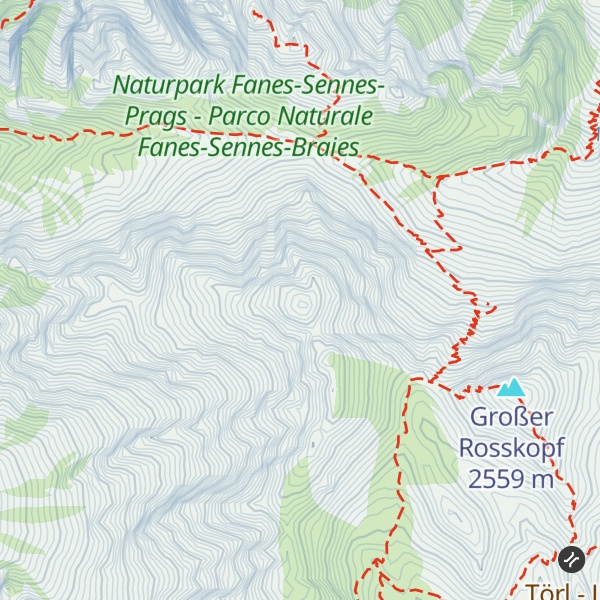 Map of Gametzalpenkopf Nordgipfel - Monte Alpe del Camoscio Cima Nord