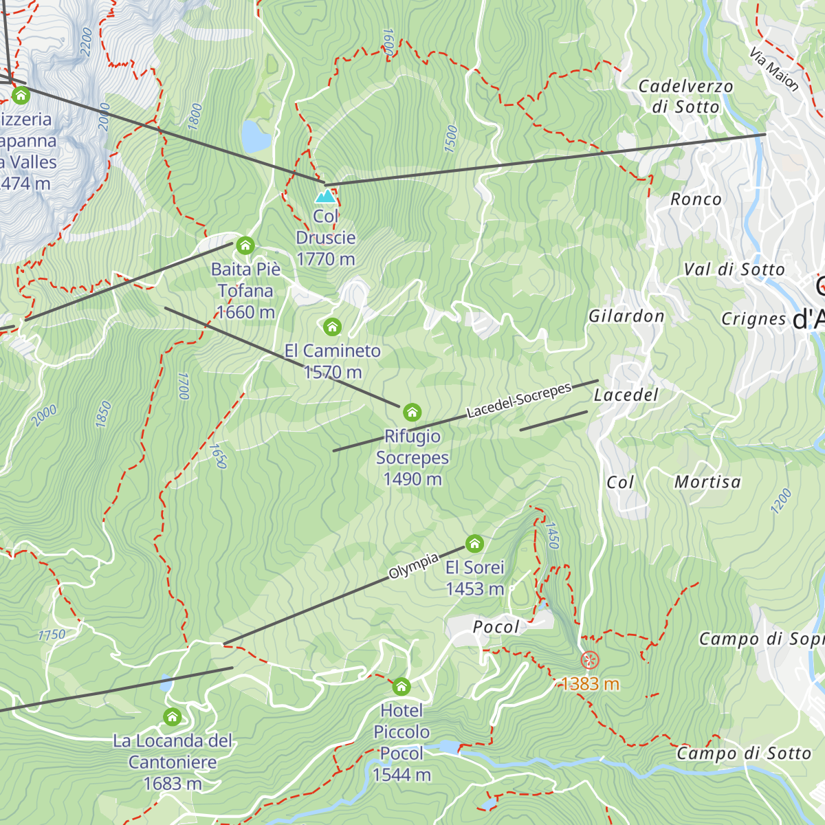 Rifugio Socrepes map