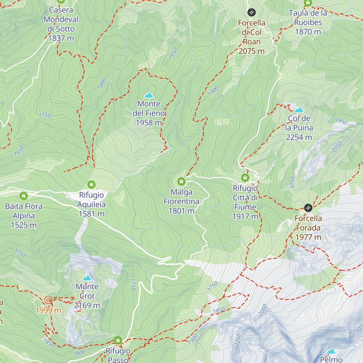 Malga Fiorentina map