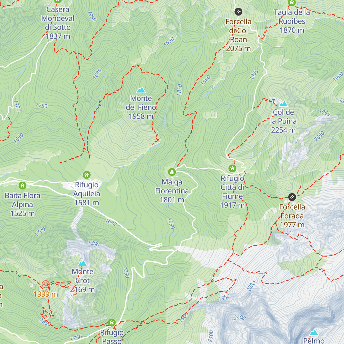 Malga Fiorentina map
