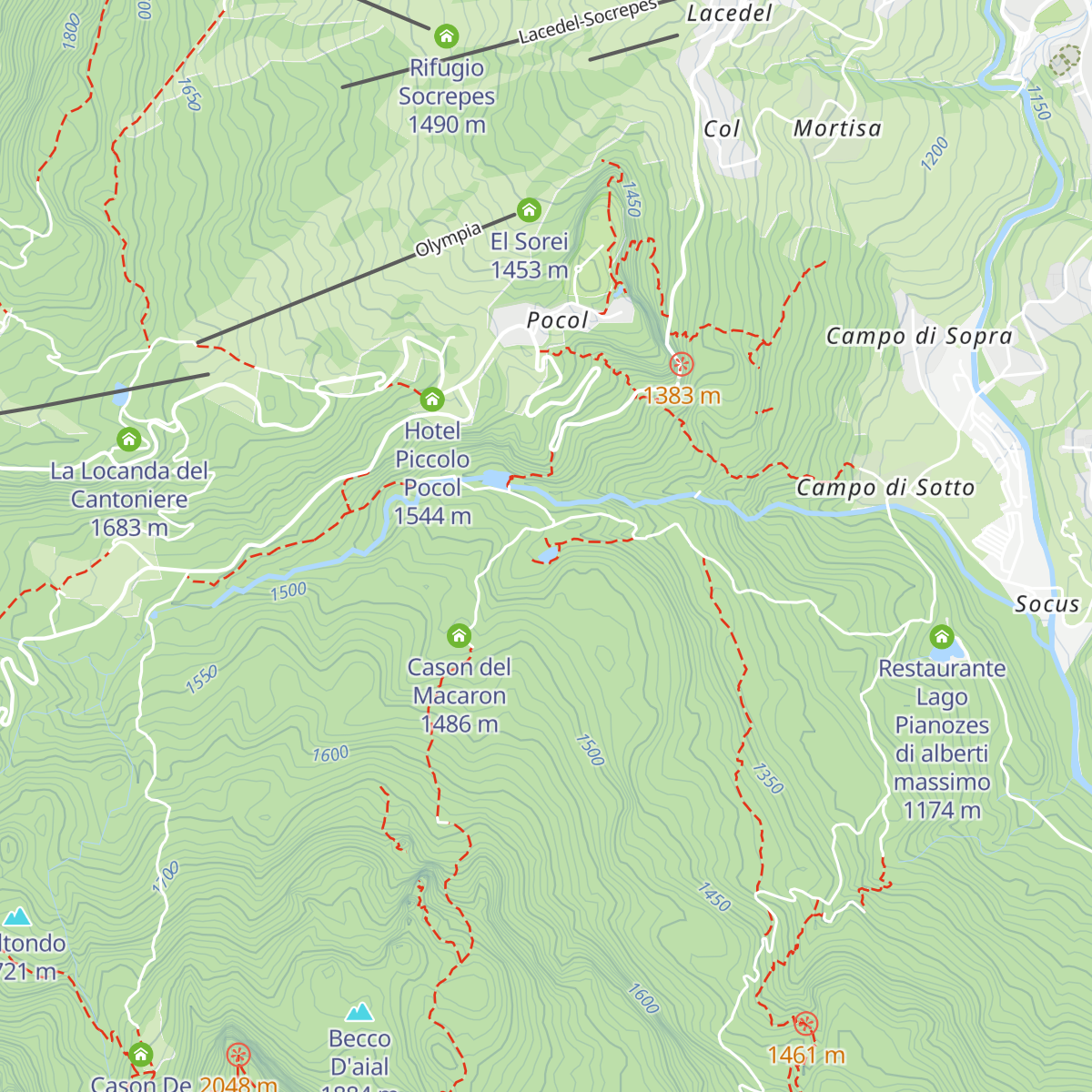 Rifugio Lago d'Ajal map