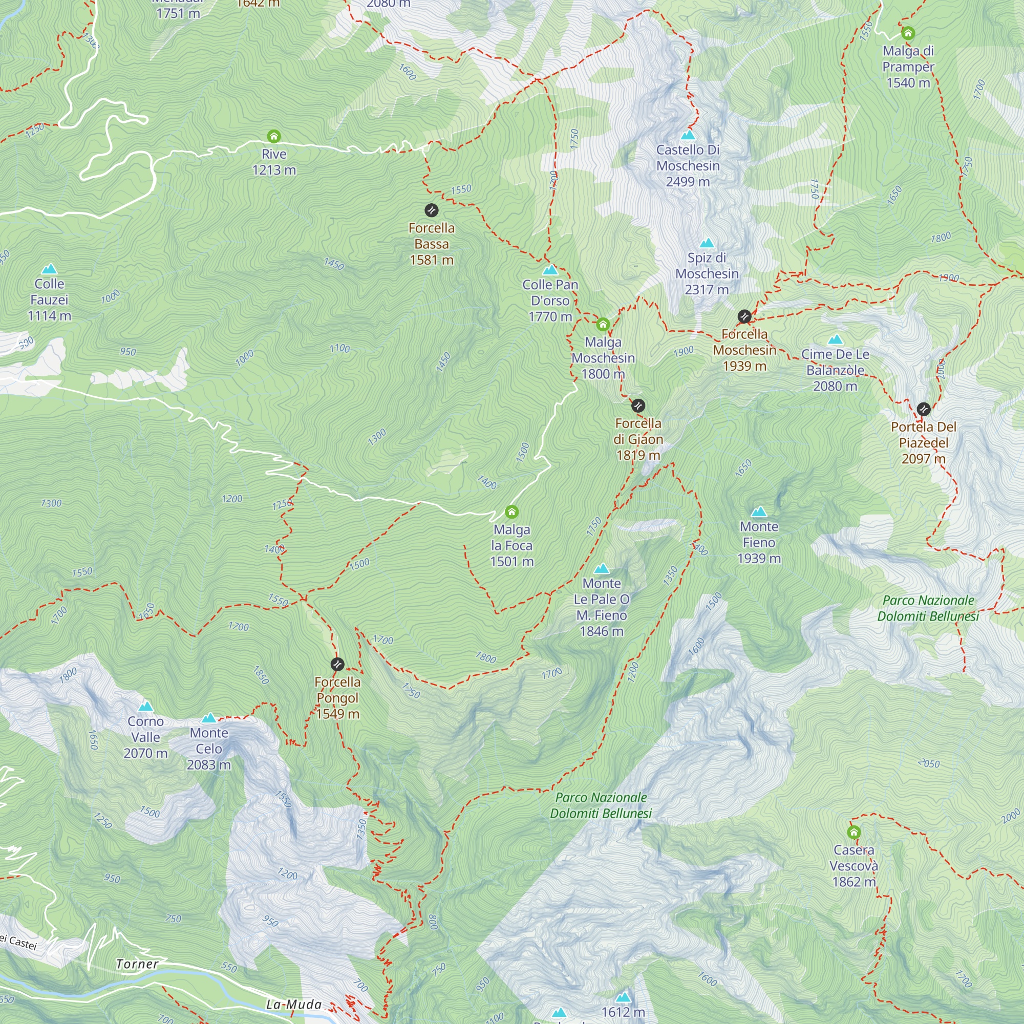Malga la Foca map