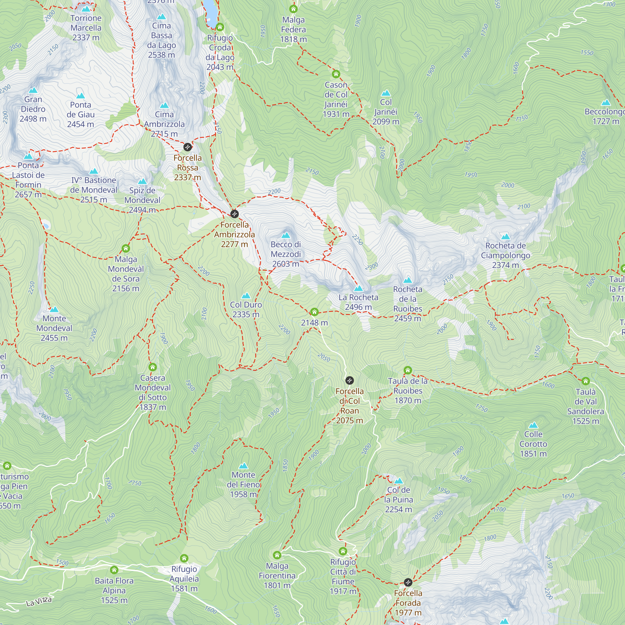 Malga Prendera map