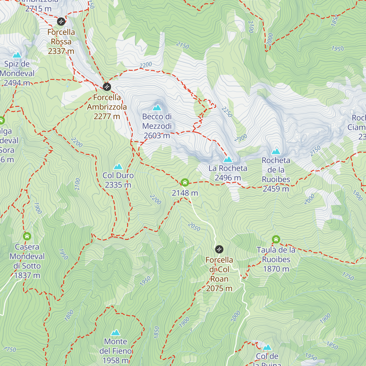 Malga Prendera map