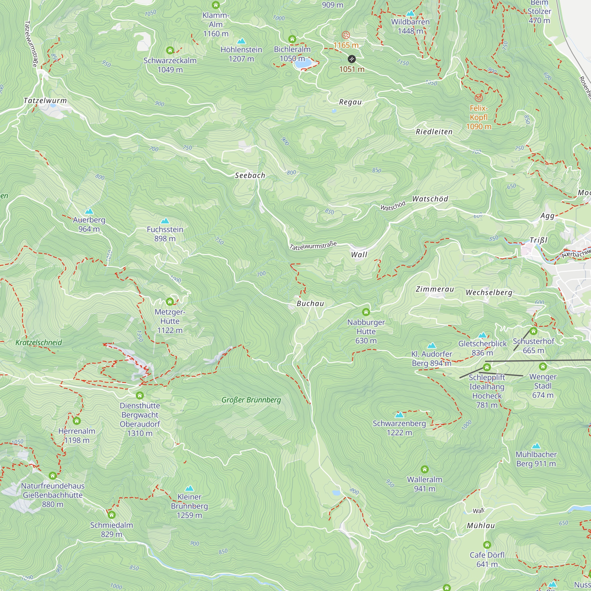 Töginger Hütte map