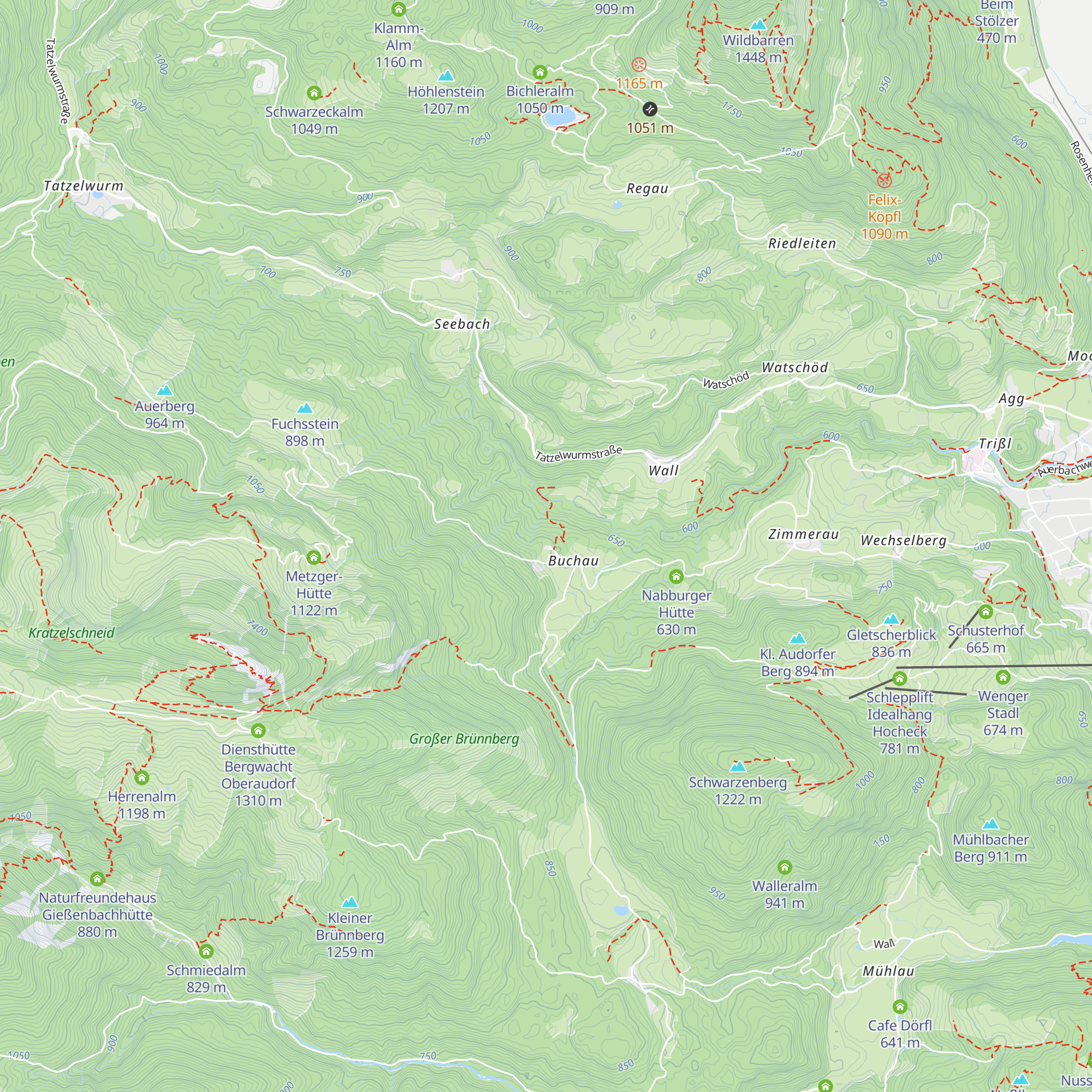 Töginger Hütte map