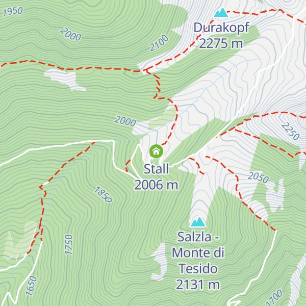 Map of Taistner Vorderalm - Malga di Tesido di davanti