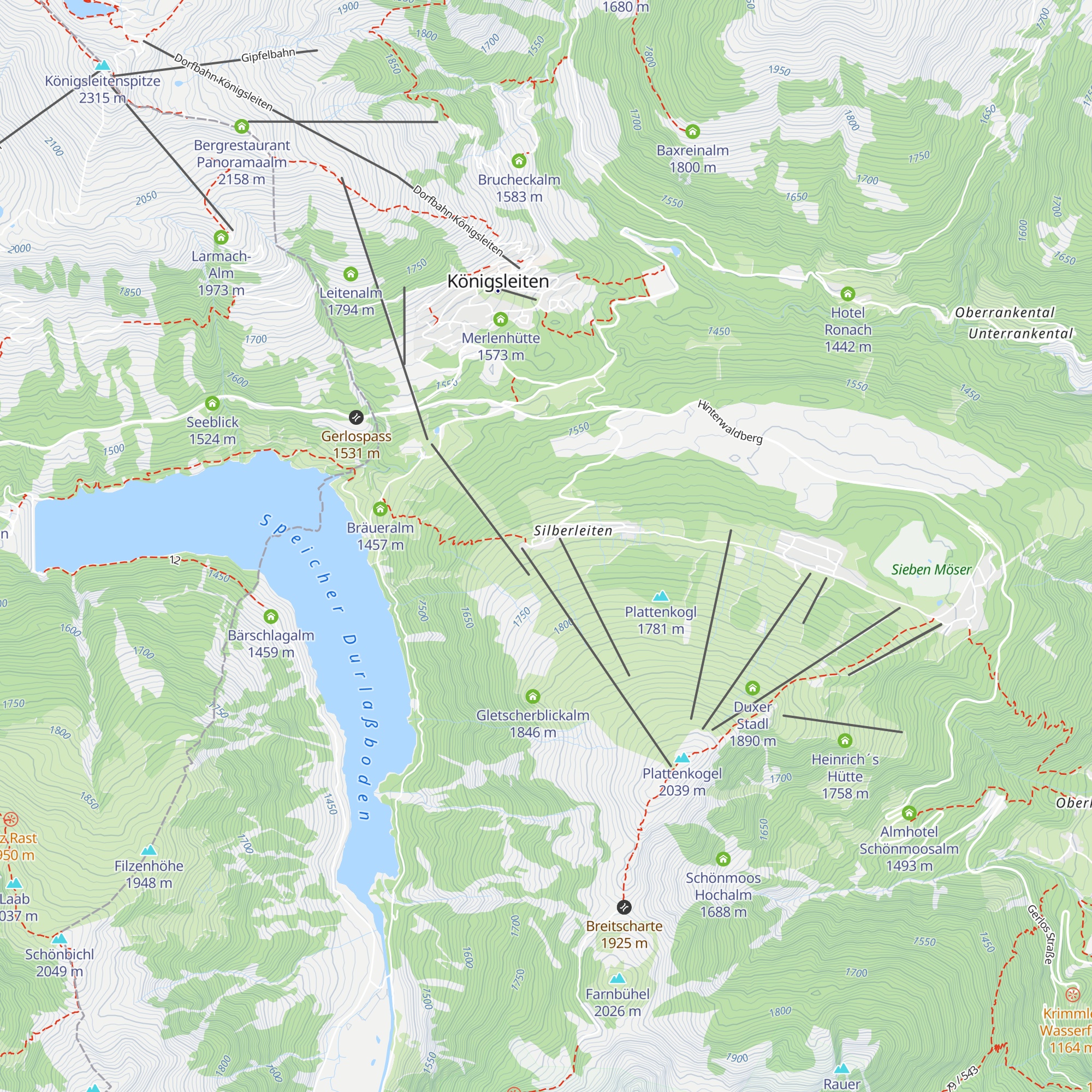 Restaurant Plattenalm map