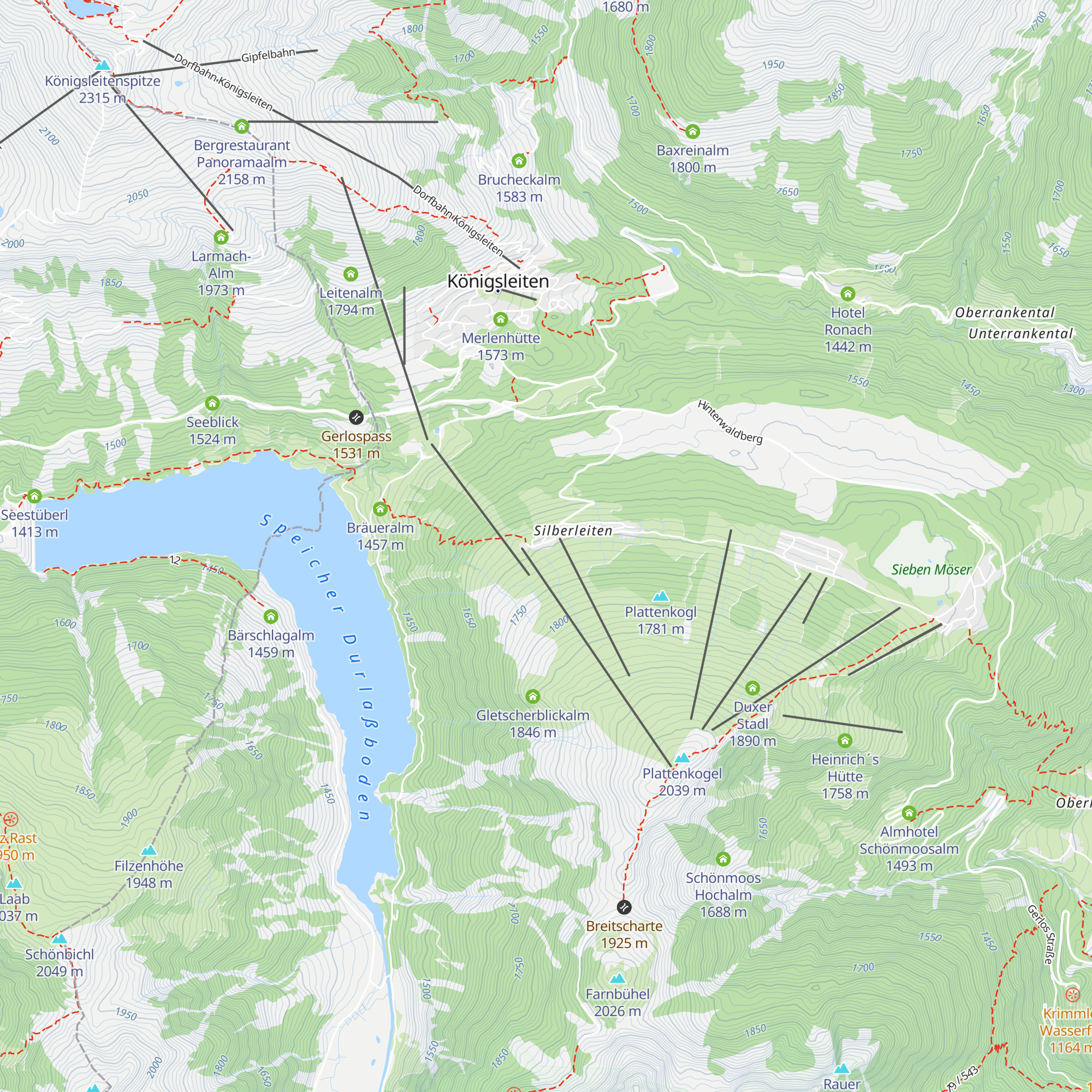 Restaurant Plattenalm map