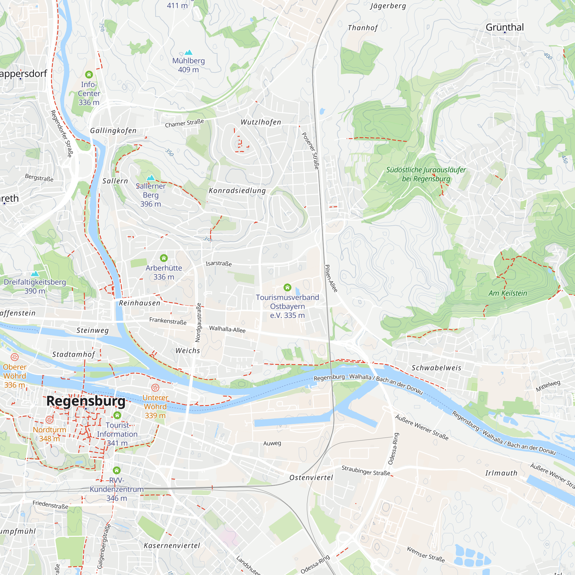 Tourismusverband Ostbayern e.V. map
