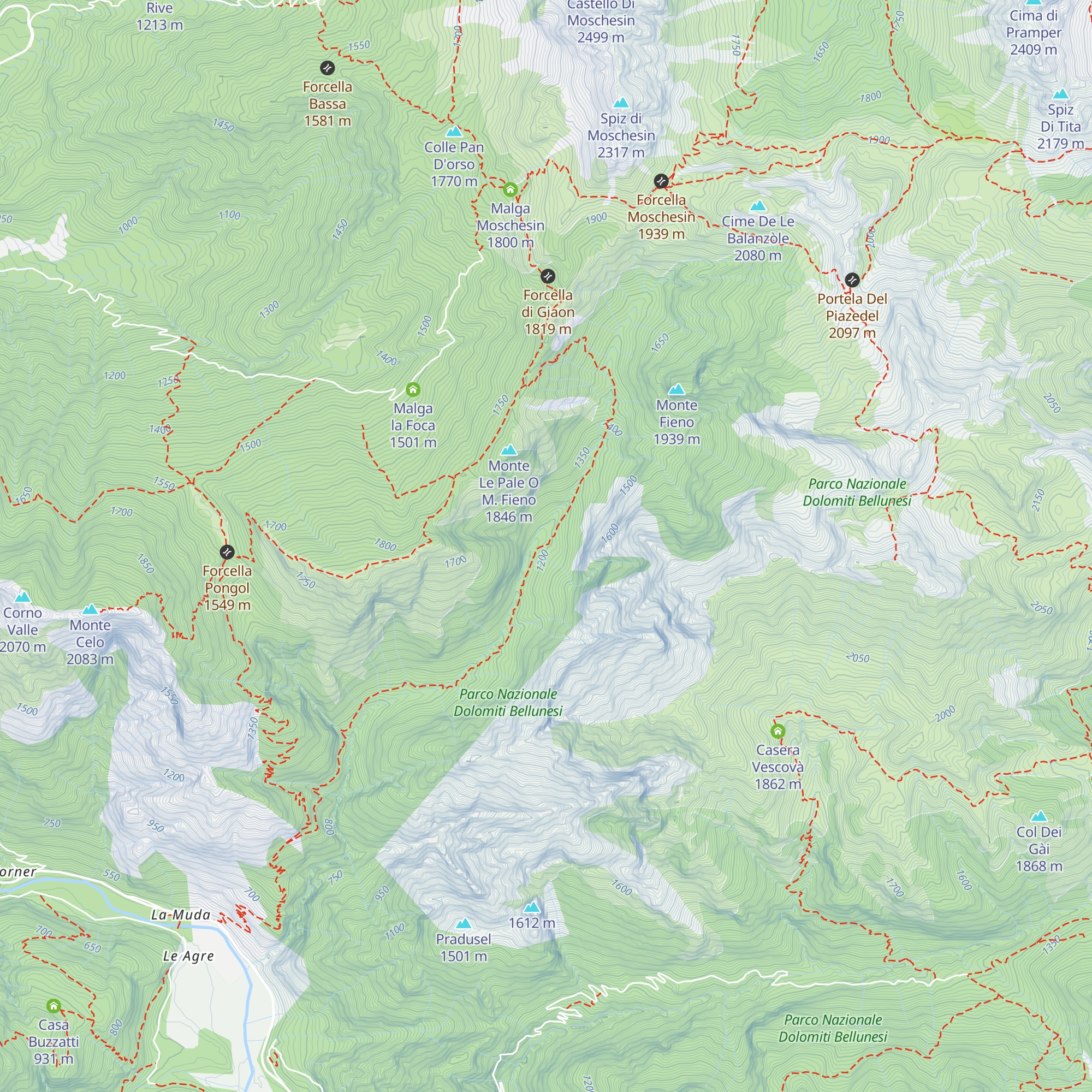 Casera di mezzo di val Clusa map