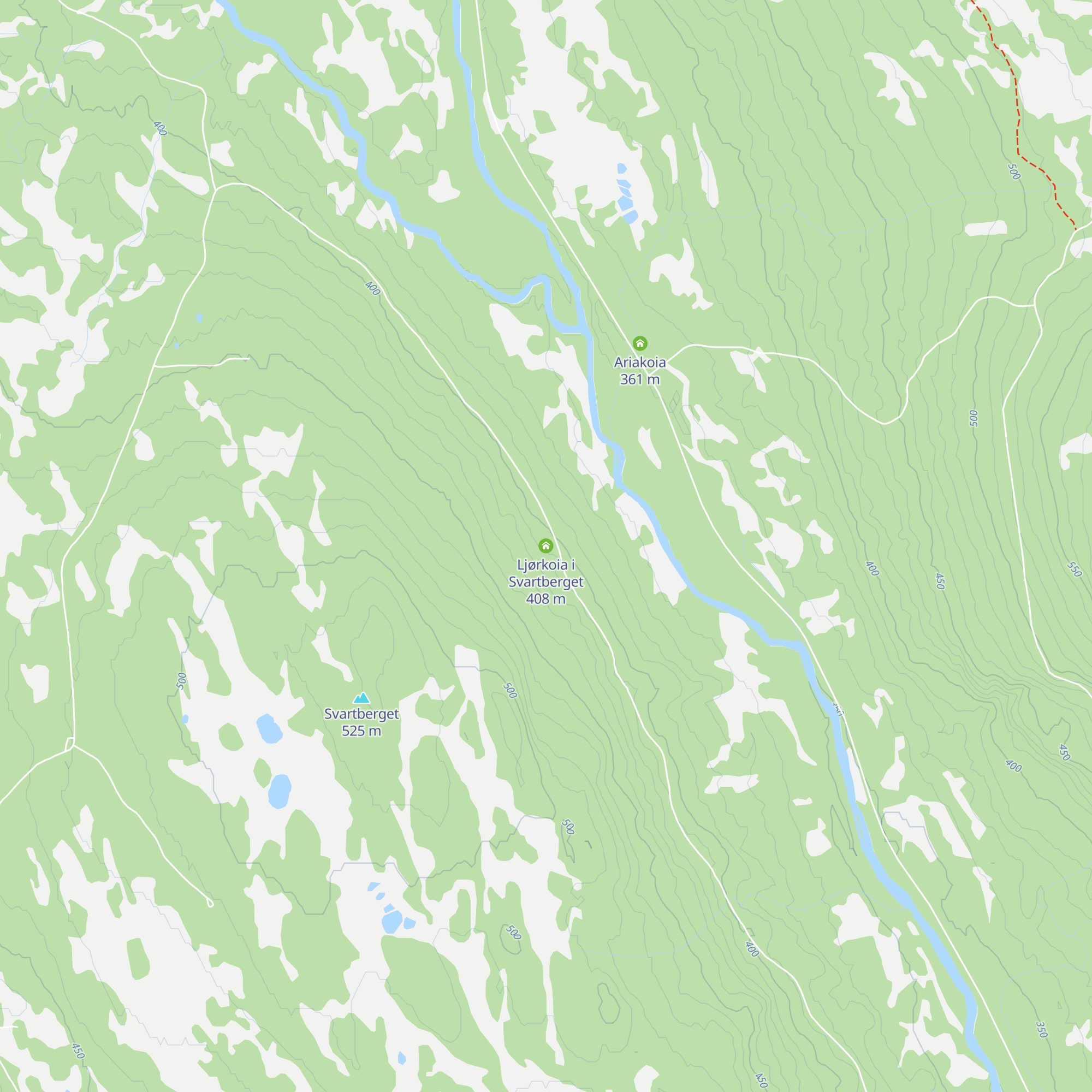 Ljørkoia i Svartberget map