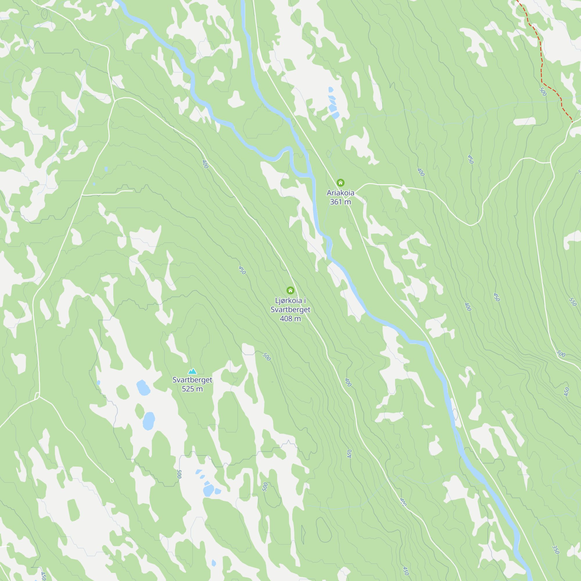 Ljørkoia i Svartberget map