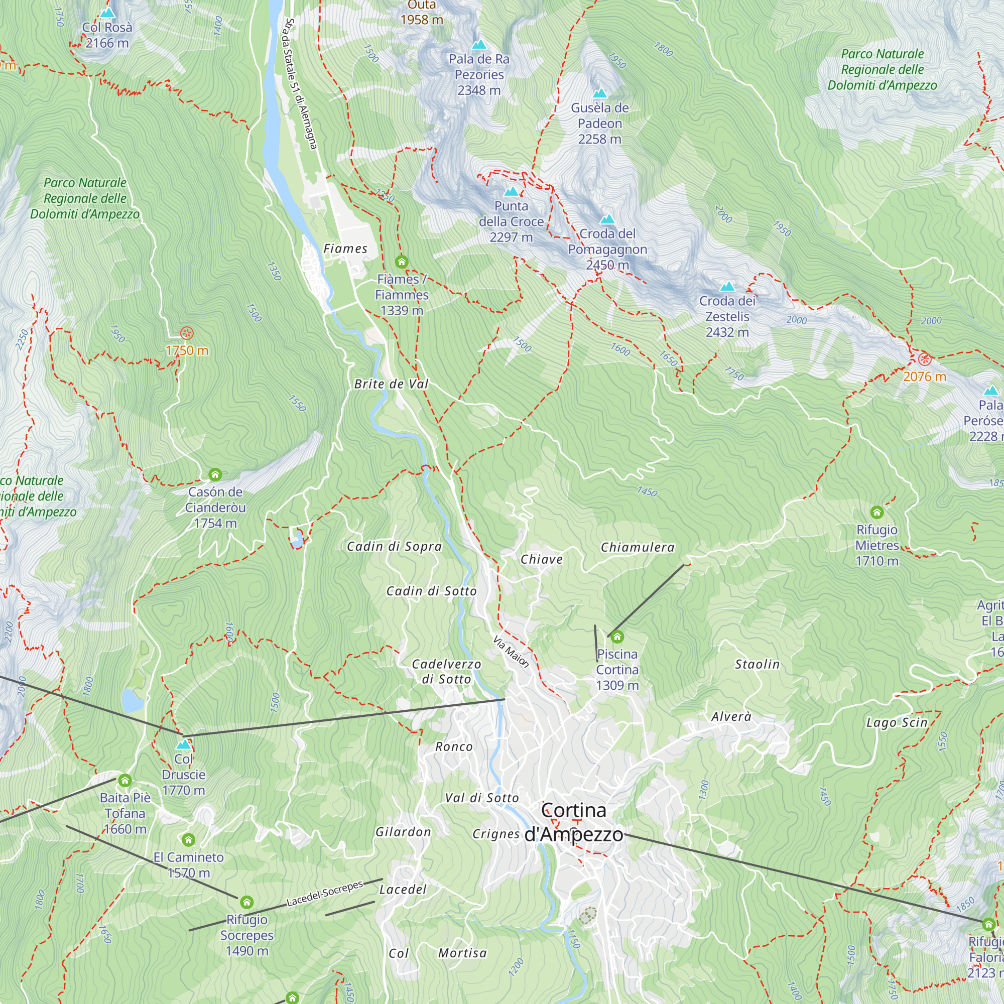 Soccorso Alpino Cortina map