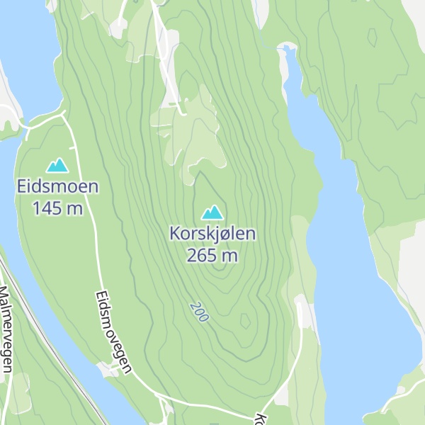 Map of Korskjølen