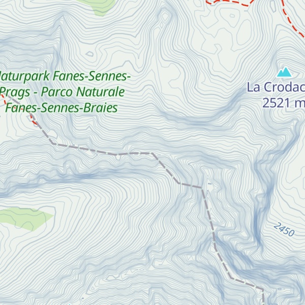 Map of Crodaccia Alta - Hohe Schlecht Gaisl