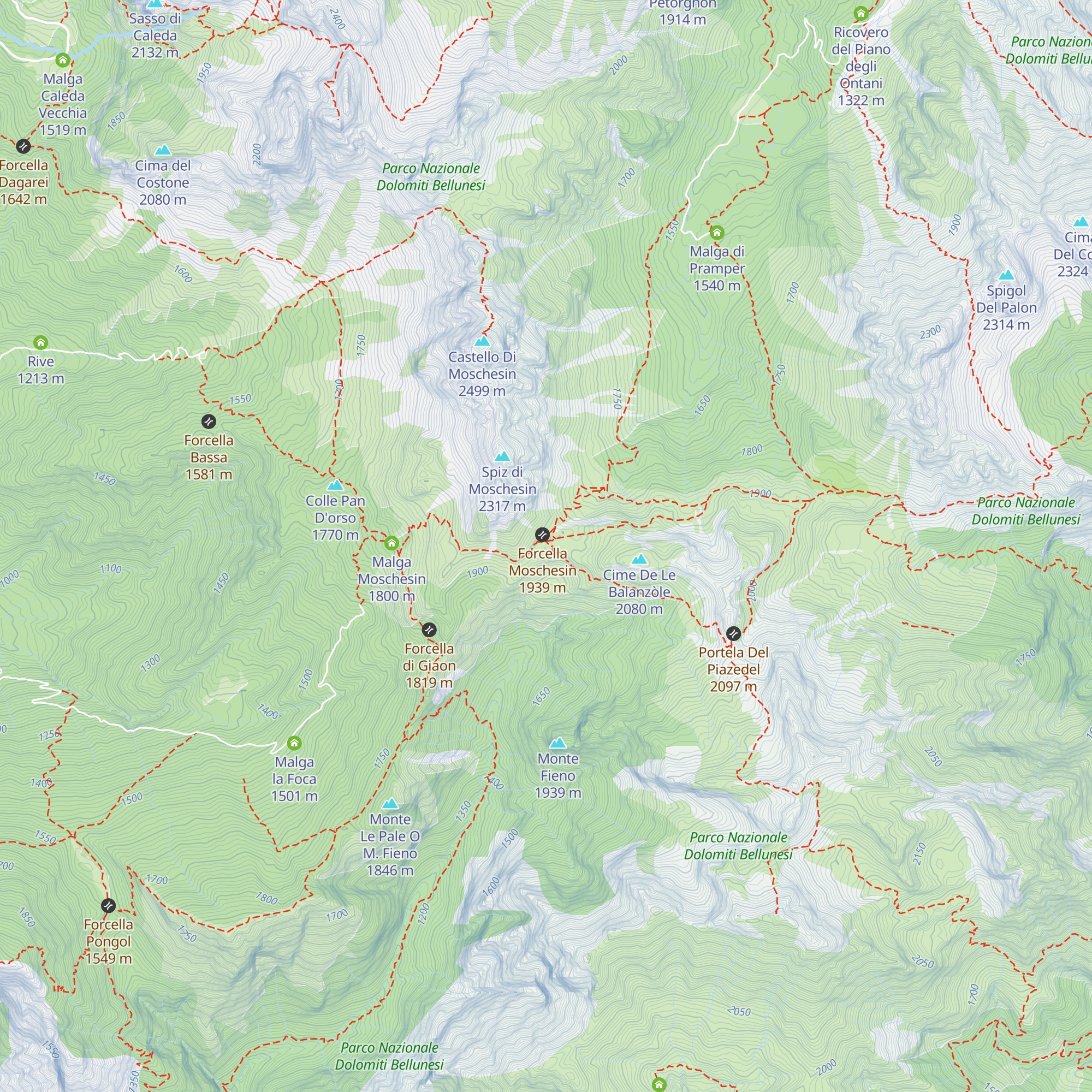 Forte di Forcella Moschesin map