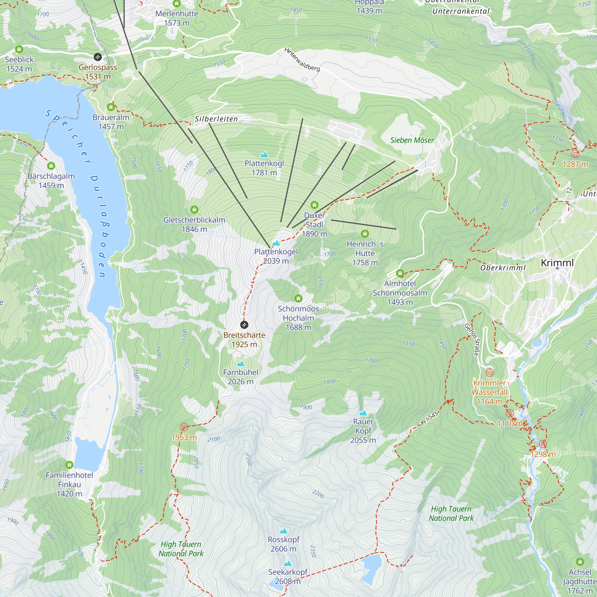 Schönmoos Hochalm map