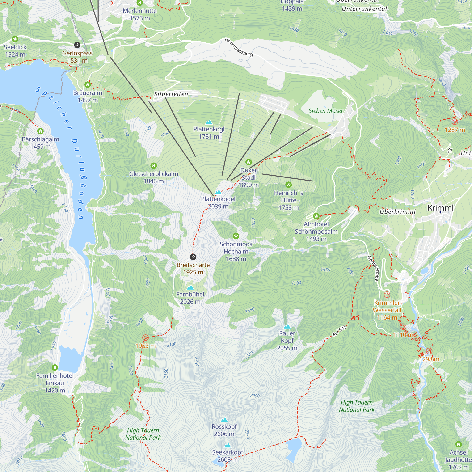 Schönmoos Hochalm map
