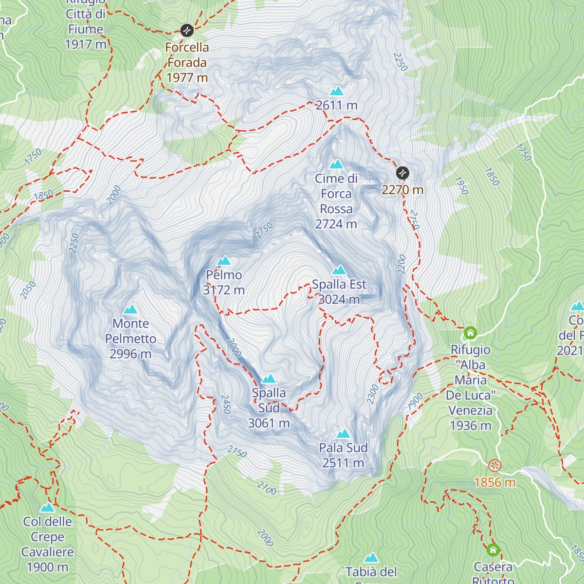 Bivacco Bonafede Giustina map