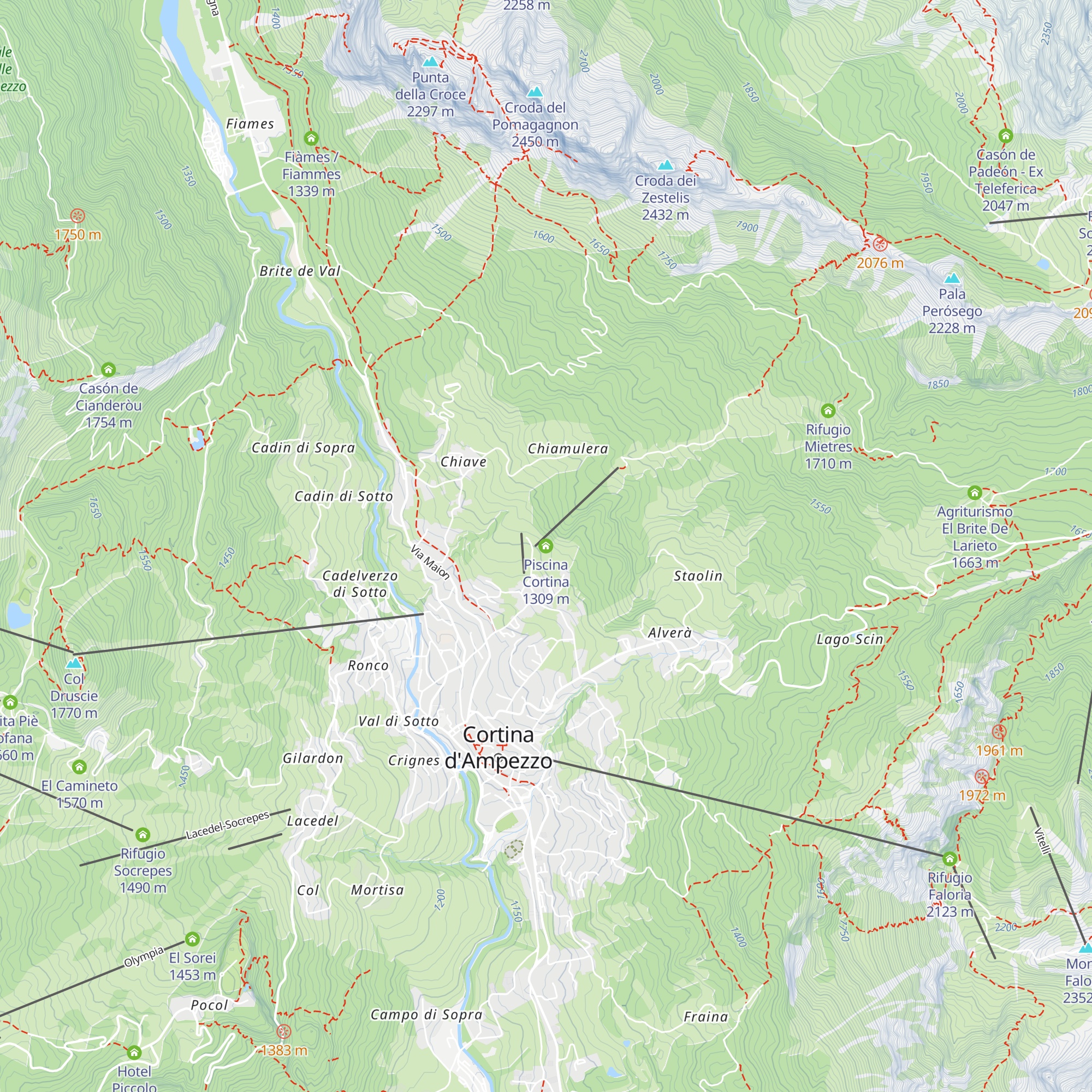 Piscina Cortina map