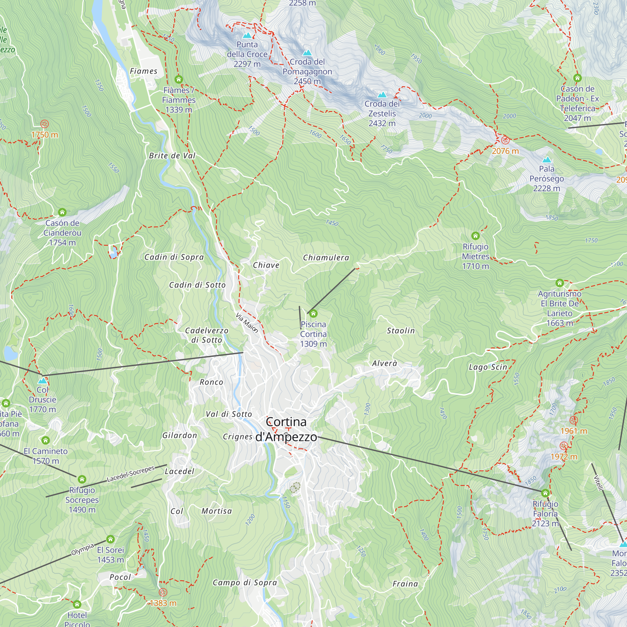 Piscina Cortina map