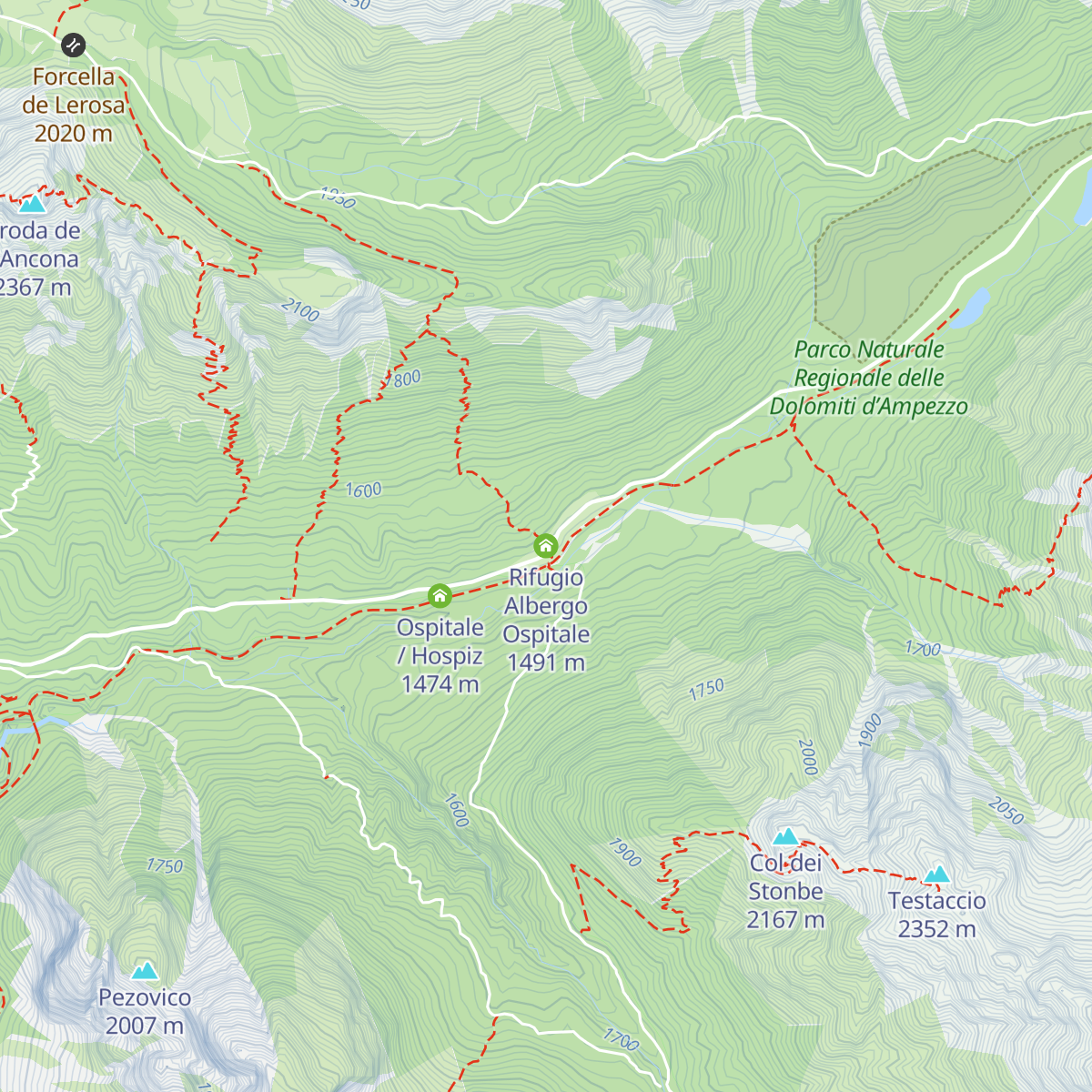 Rifugio Albergo Ospitale map
