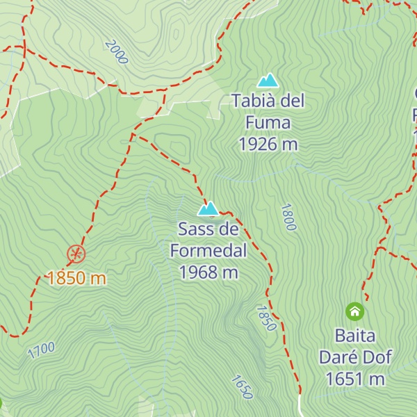 Map of Sass de Formedal