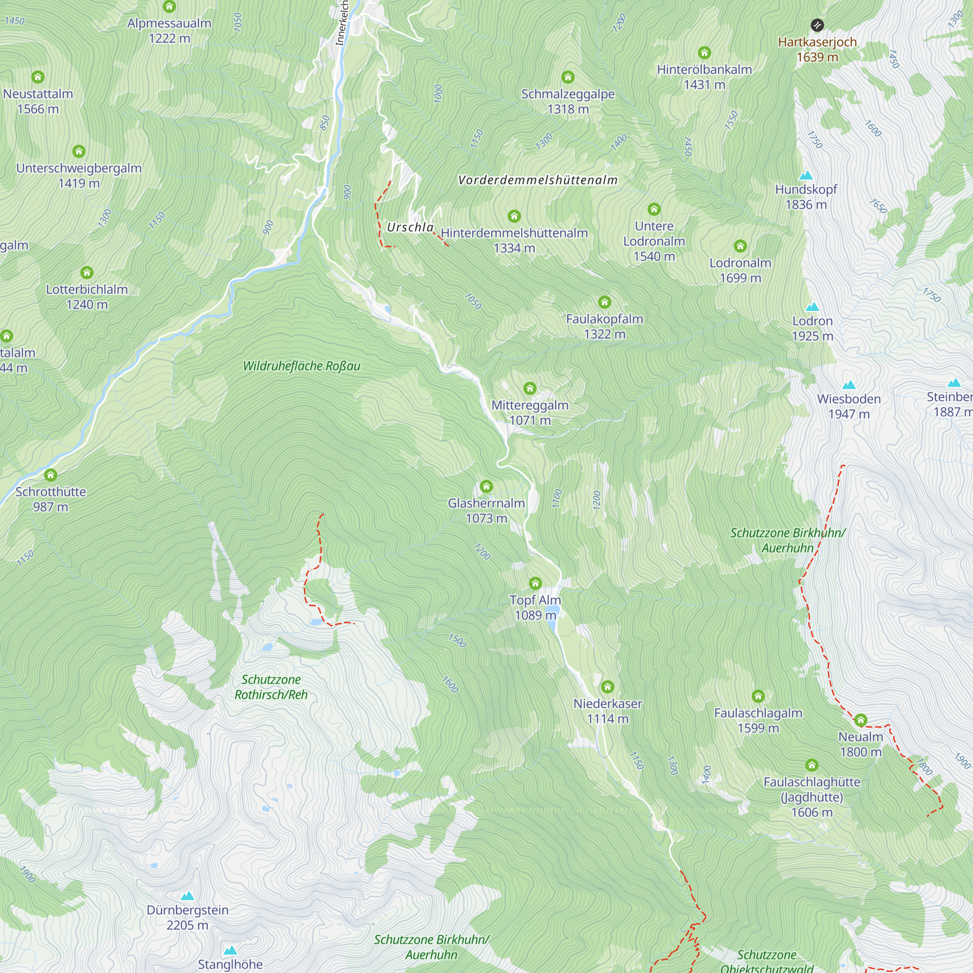 Glasherrnalm map