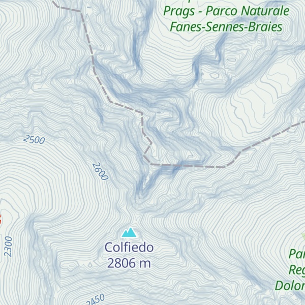 Map of Crep Checio - Hohe Gaisl - Croda Rossa d'Ampezzo