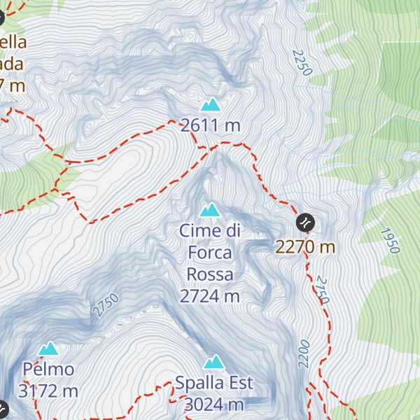 Map of Cime di Forca Rossa